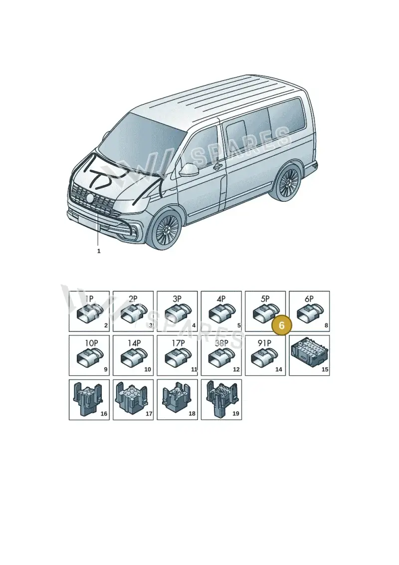 4H1937527 — Volkswagen Transport. multivan (2019-2024) diagram 7em971088, position 6