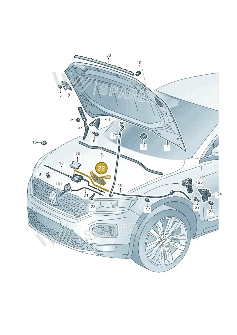4K0823509 — Volkswagen T-Roc convertible 1.5 (2019-2024) diagram 813823000, position 22