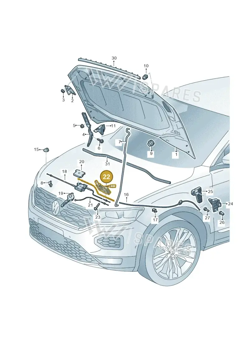 4K0823509A — Volkswagen T-Roc convertible 1.5 (2019-2024) diagram 813823000, position 22