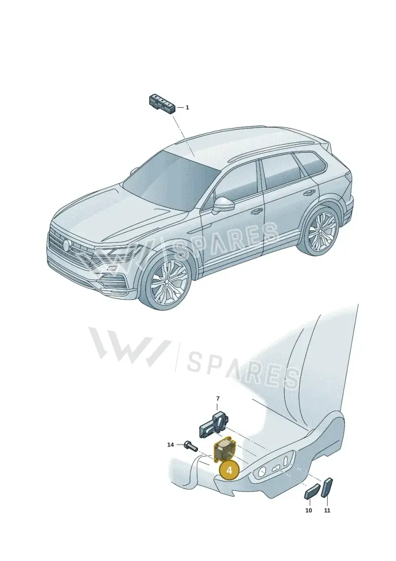 4K0959778A4PK — Volkswagen Touareg (2017-2023) diagram 439959005, position 4
