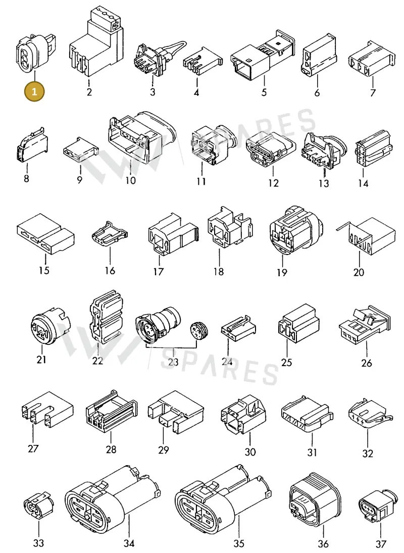 4K0973703A — Volkswagen 1J0 platform diagram 198970300, position 1
