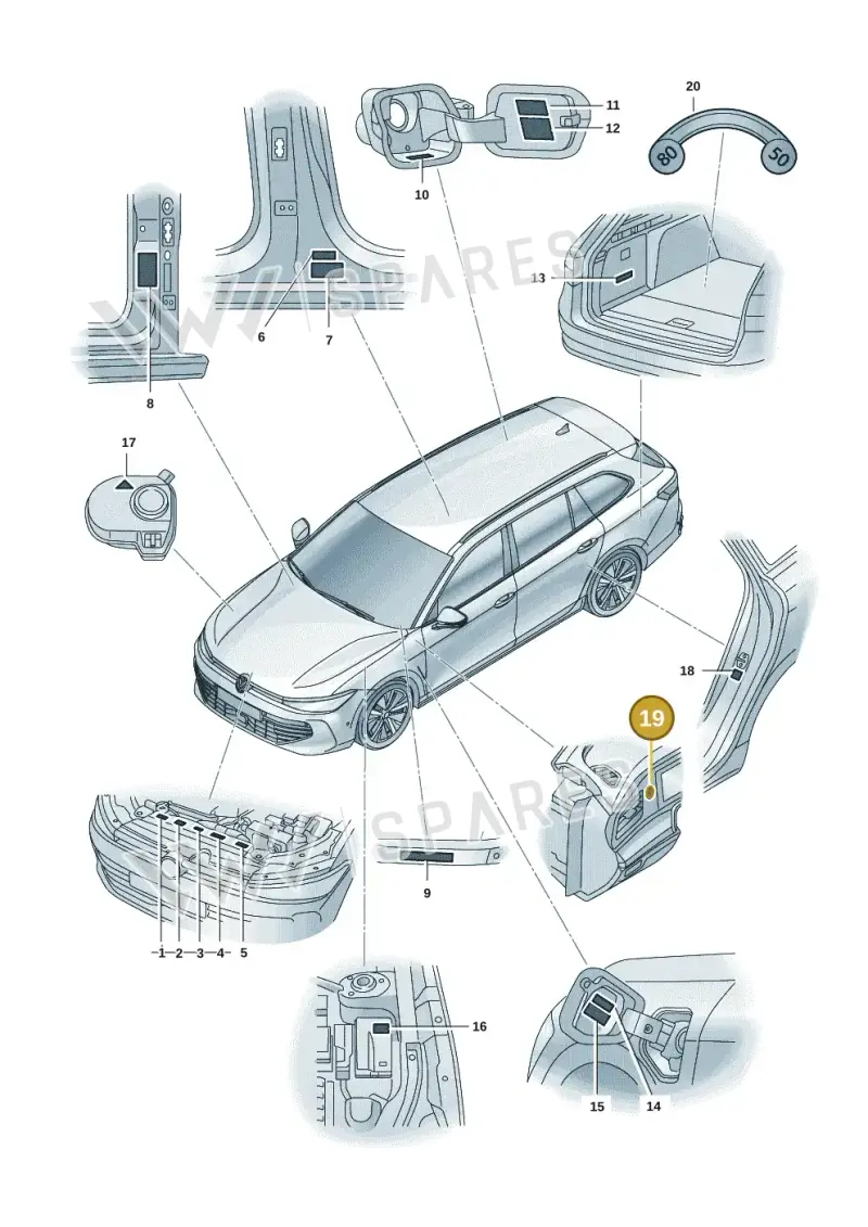 4L0010539 — Volkswagen Passat estate (2023-) diagram 3j0010000, position 19