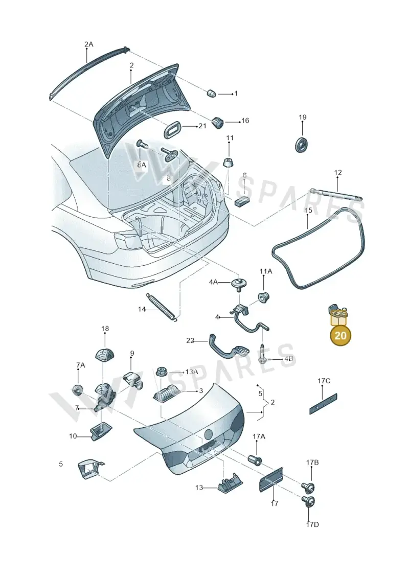 4L0827199A — Volkswagen Jetta 2.0 (2015-2015) diagram 692827200, position 20
