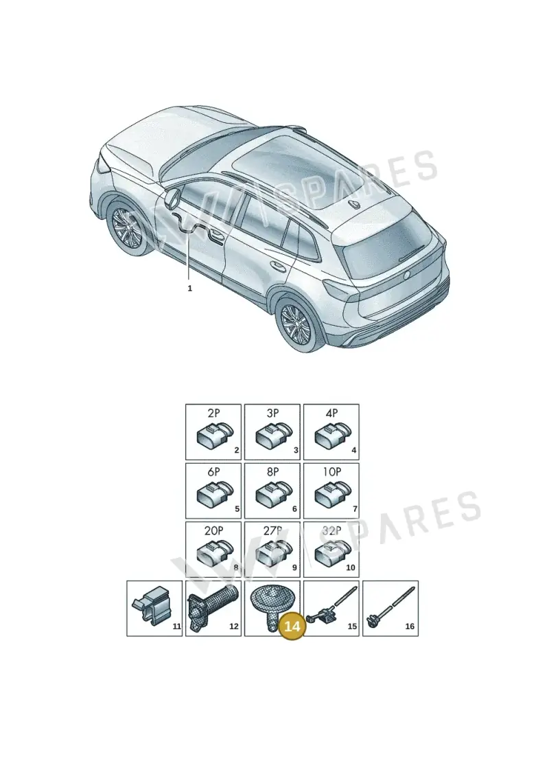 4L0971841 — Volkswagen Tiguan 2.0 (2023-) diagram 57x972300, position 14