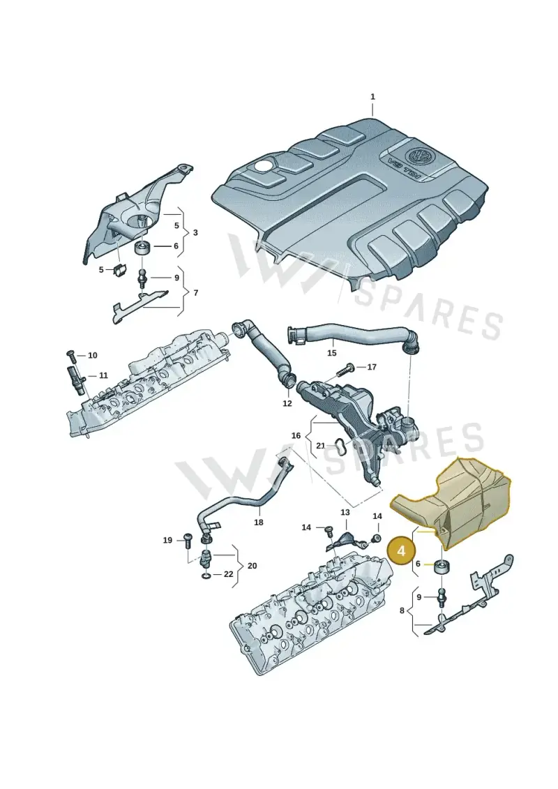 4M0103925B — Volkswagen Touareg (2017-2023) diagram 439103095, position 4