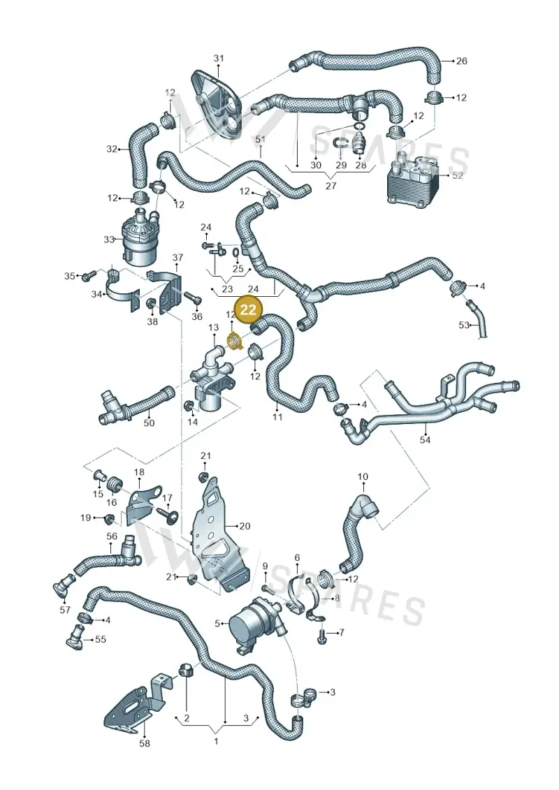 4M0121036L — Volkswagen Touareg (2017-2023) diagram 439121230, position 22