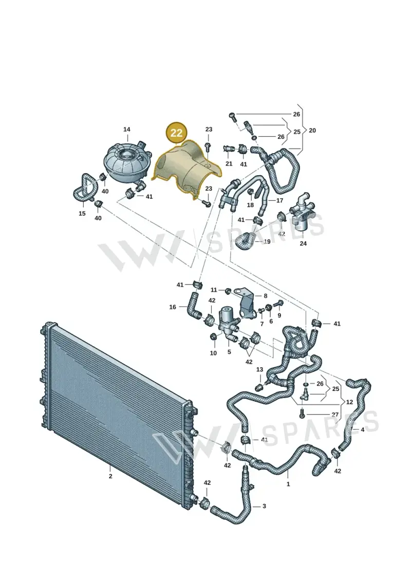 4M0121146 — Volkswagen Touareg (2017-2023) diagram 439121325, position 22