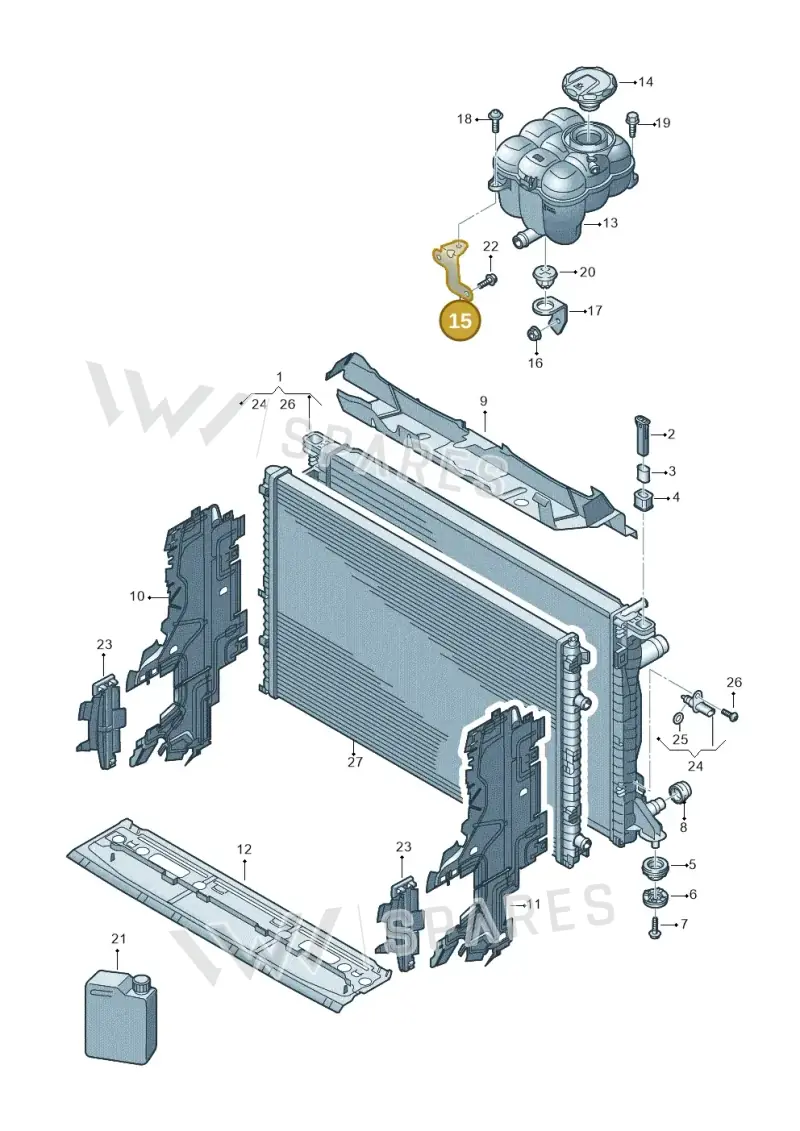 4M0121233CP — Volkswagen Touareg (2017-2023) diagram 439122350, position 15