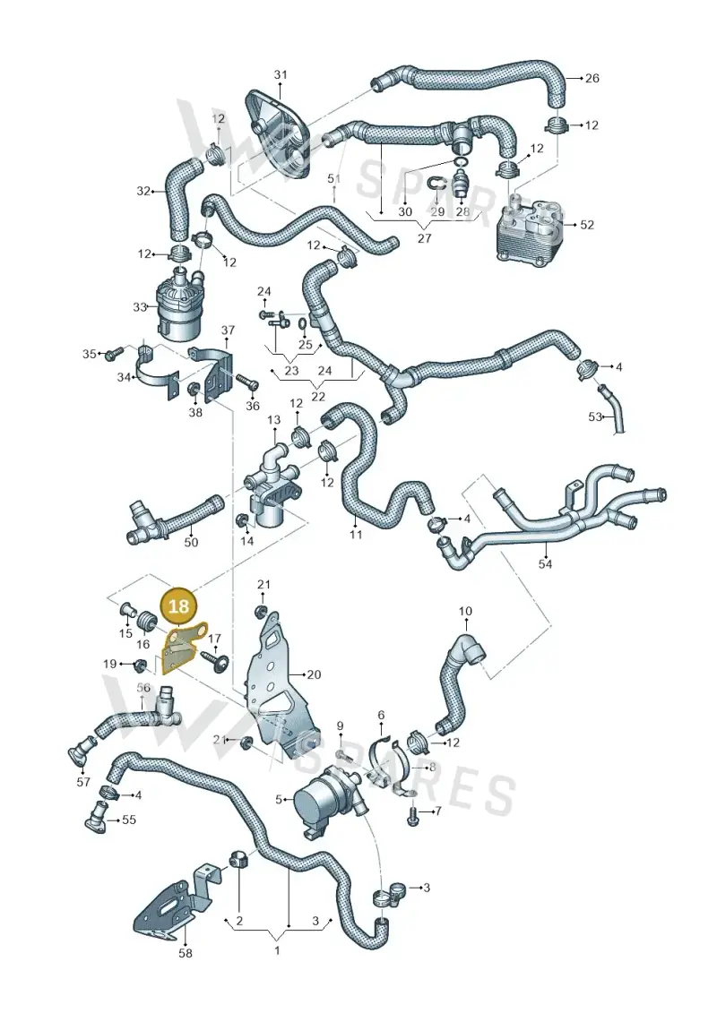 4M0121239Q — Volkswagen Touareg (2017-2023) diagram 439121230, position 18