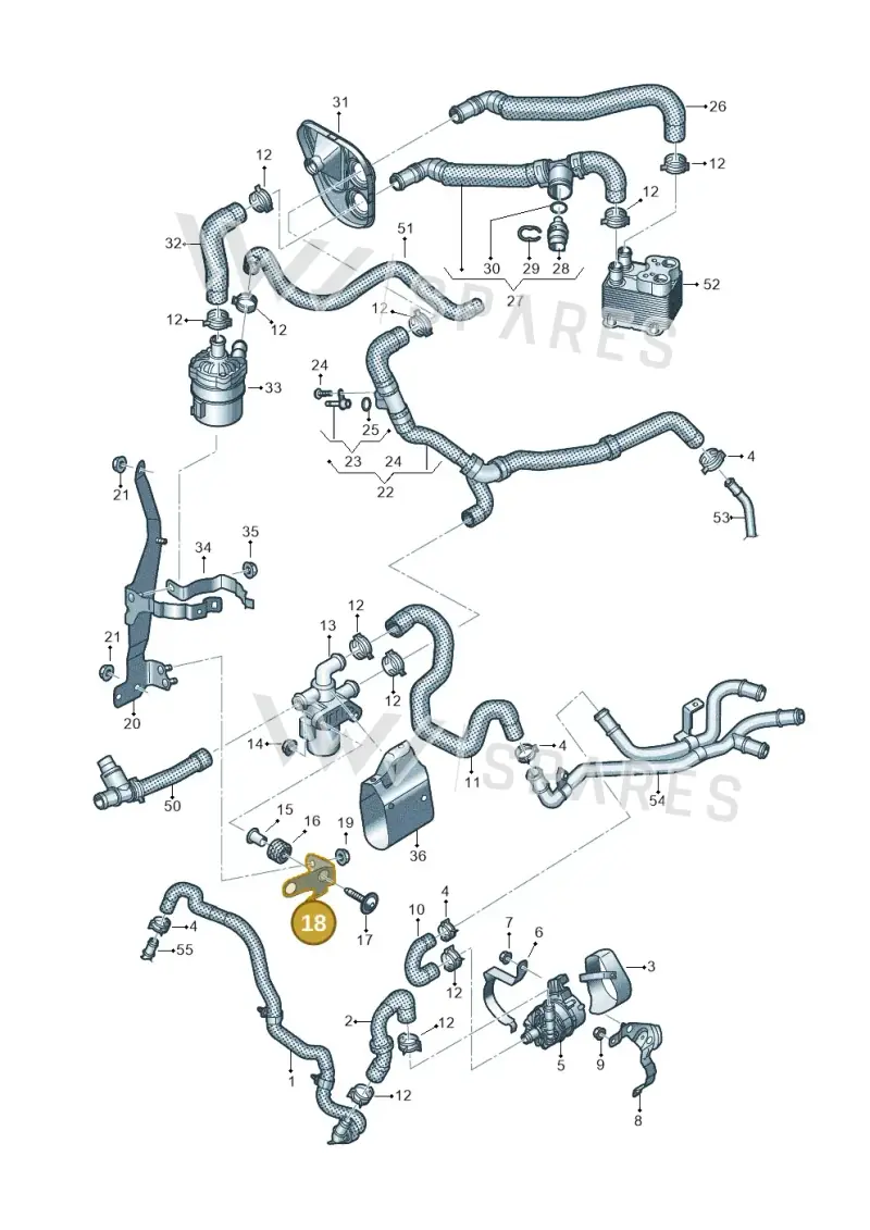 4M0121239Q — Volkswagen Touareg (2017-2023) diagram 439121320, position 18