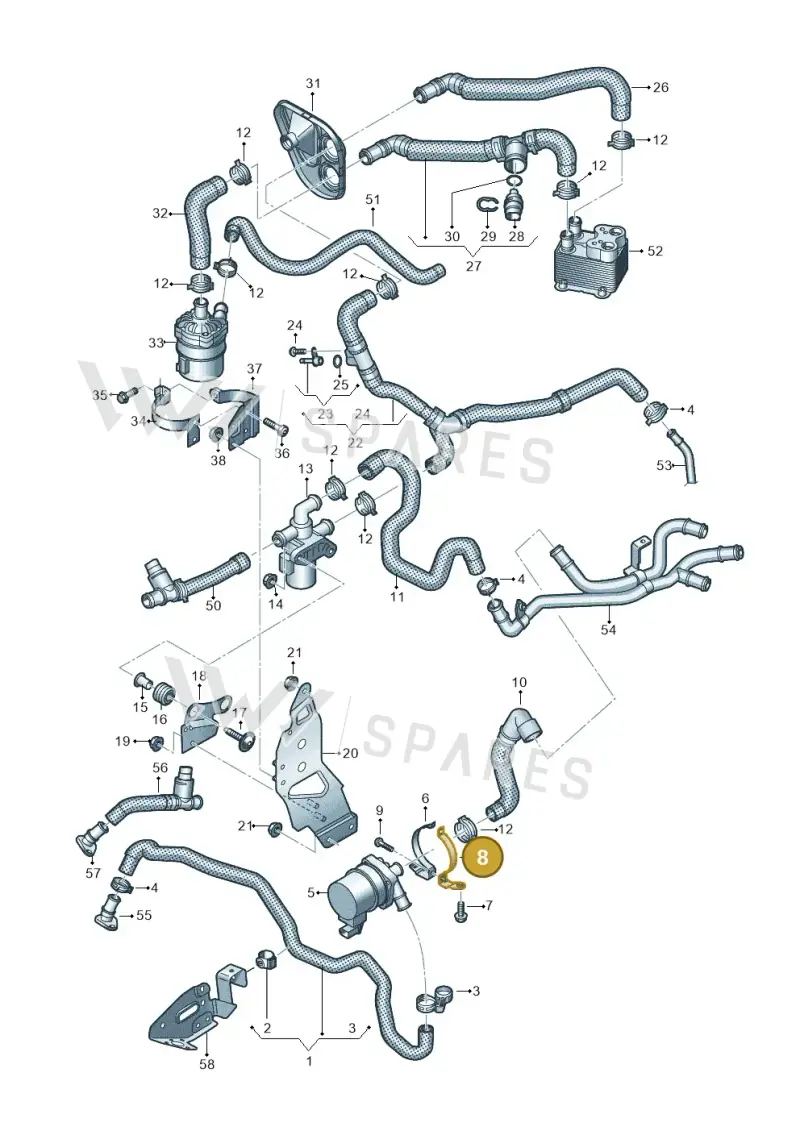4M0121240AS — Volkswagen Touareg (2017-2023) diagram 439121230, position 8
