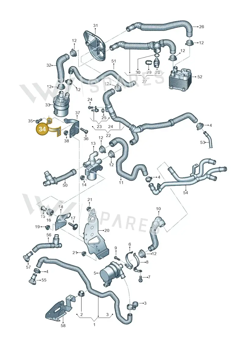 4M0121240H — Volkswagen Touareg (2017-2023) diagram 439121230, position 34