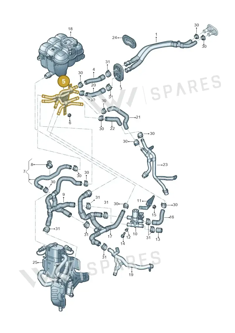 4M0121485BA — Volkswagen Touareg (2017-2023) diagram 439819930, position 5