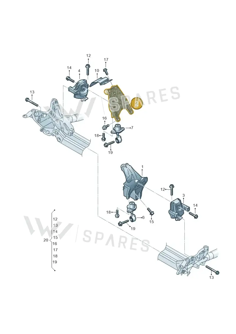 4M0199308BL — Volkswagen Touareg (2017-2023) diagram 849199600, position 2