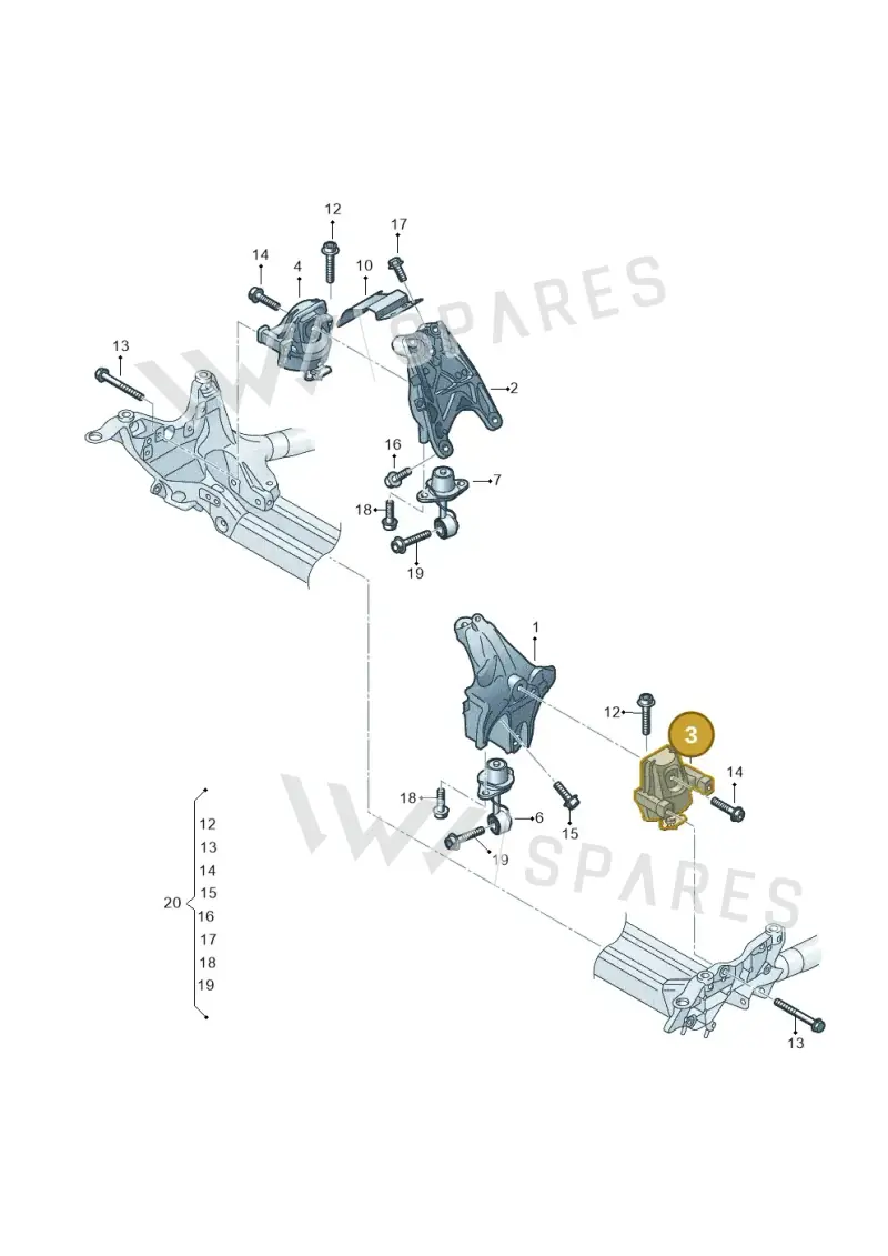 4M0199371ET — Volkswagen Touareg (2017-2023) diagram 849199600, position 3