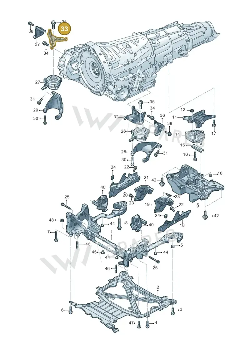 4M0399114B — Volkswagen Touareg (2017-2023) diagram 439399850, position 33