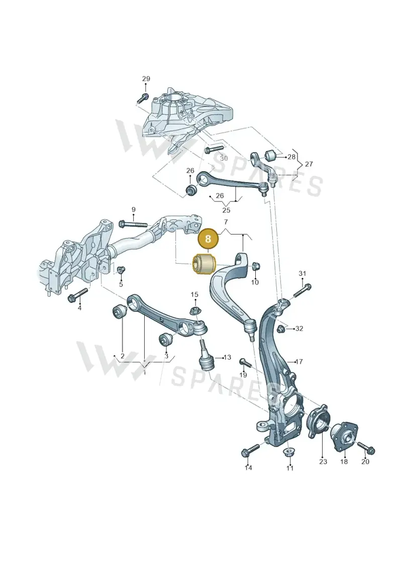 4M0407183B — Volkswagen Touareg (2017-2023) diagram 439407000, position 8