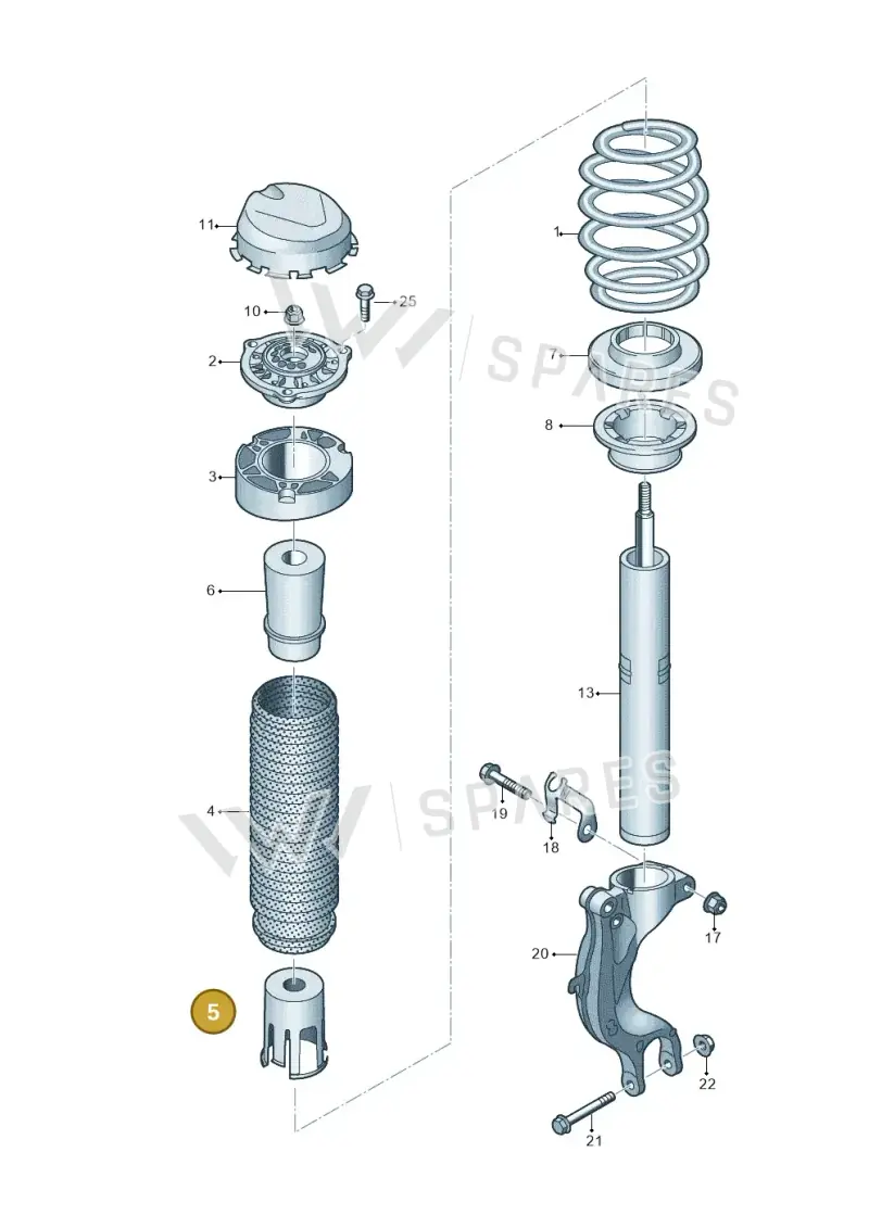 4M0412127B — Volkswagen Touareg (2017-2023) diagram 439411000, position 5