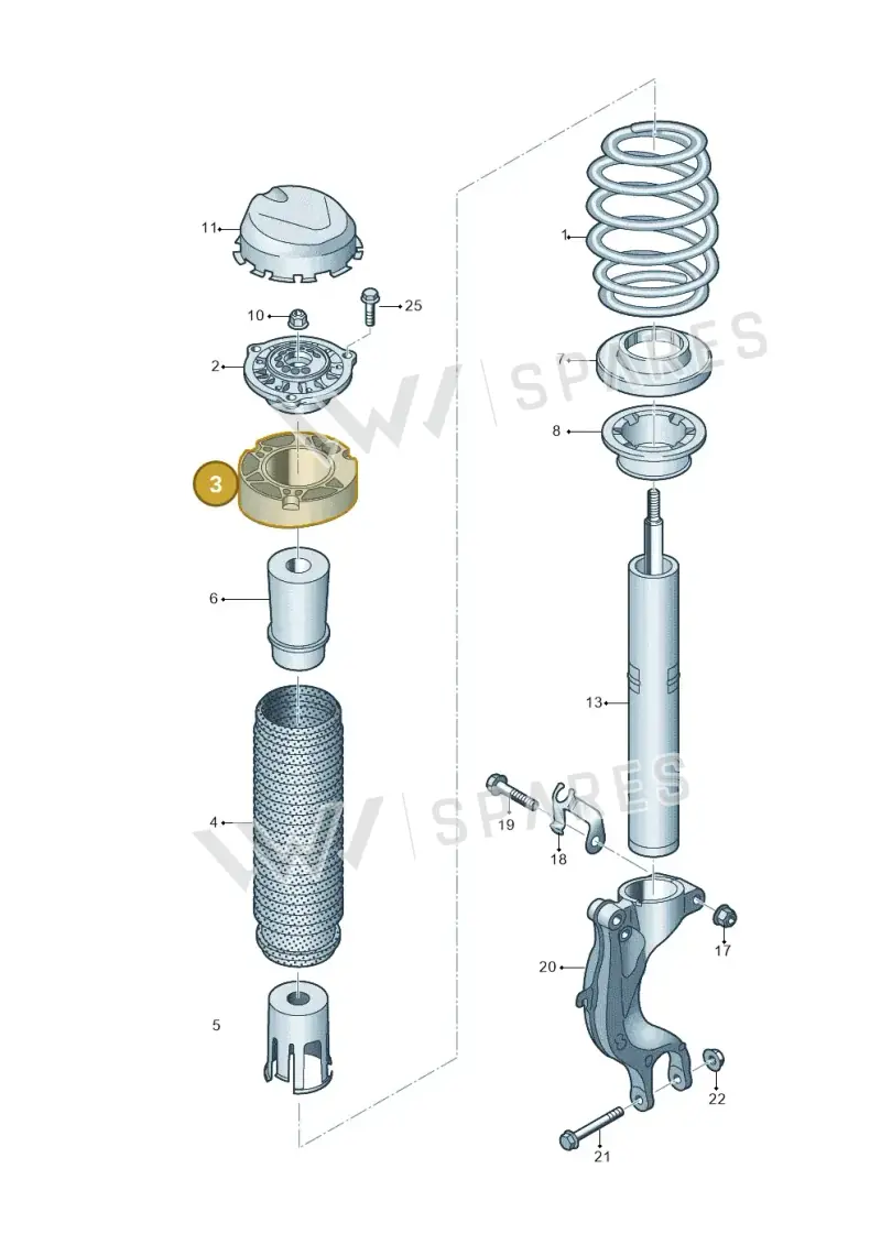 4M0412253 — Volkswagen Touareg (2017-2023) diagram 439411000, position 3