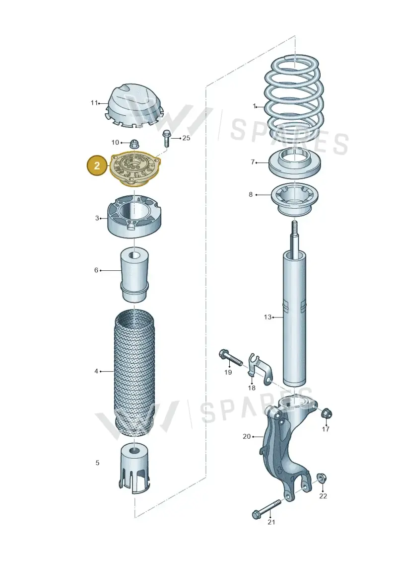 4M0412377E — Volkswagen Touareg (2017-2023) diagram 439411000, position 2
