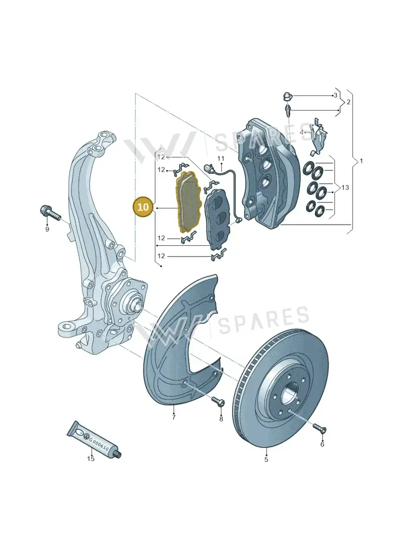 4M0698151T — Volkswagen Touareg (2017-2023) diagram 859615400, position 10