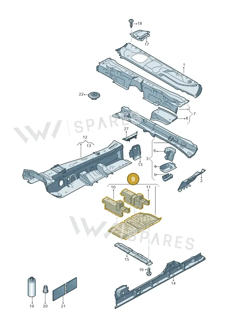 4M0802015A — Volkswagen Touareg (2017-2023) diagram 439803100, position 9