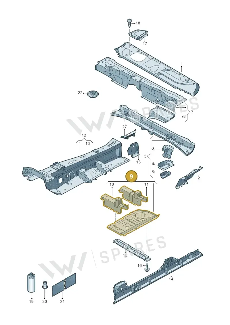 4M0802016C — Volkswagen Touareg (2017-2023) diagram 439803100, position 9