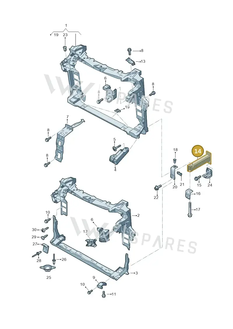 4M0802037B — Volkswagen Touareg (2017-2023) diagram 439805050, position 14