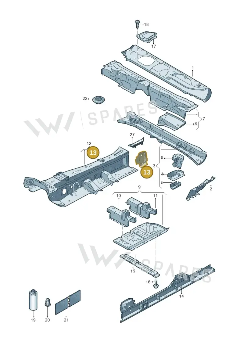 4M0802246B — Volkswagen Touareg (2017-2023) diagram 439803100, position 13