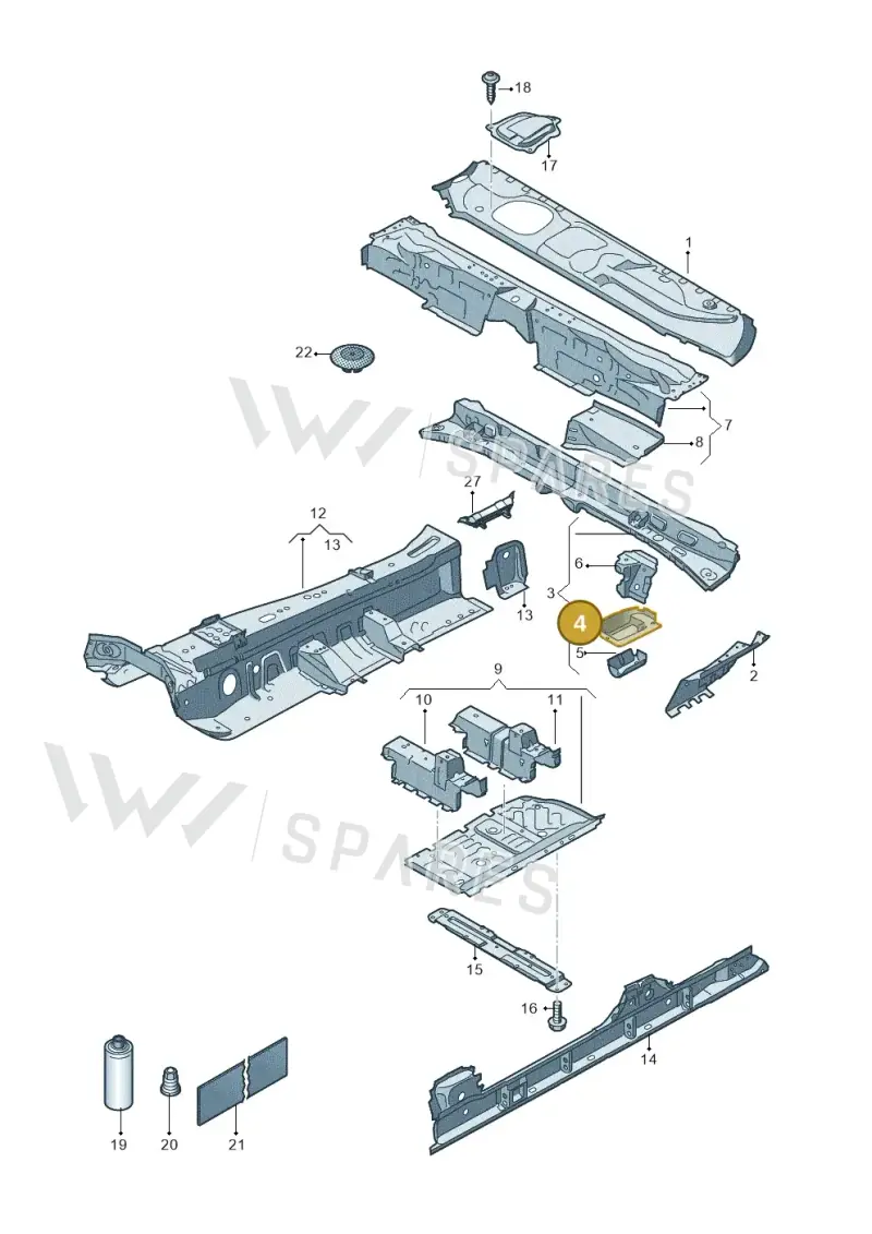 4M0802764C — Volkswagen Touareg (2017-2023) diagram 439803100, position 4