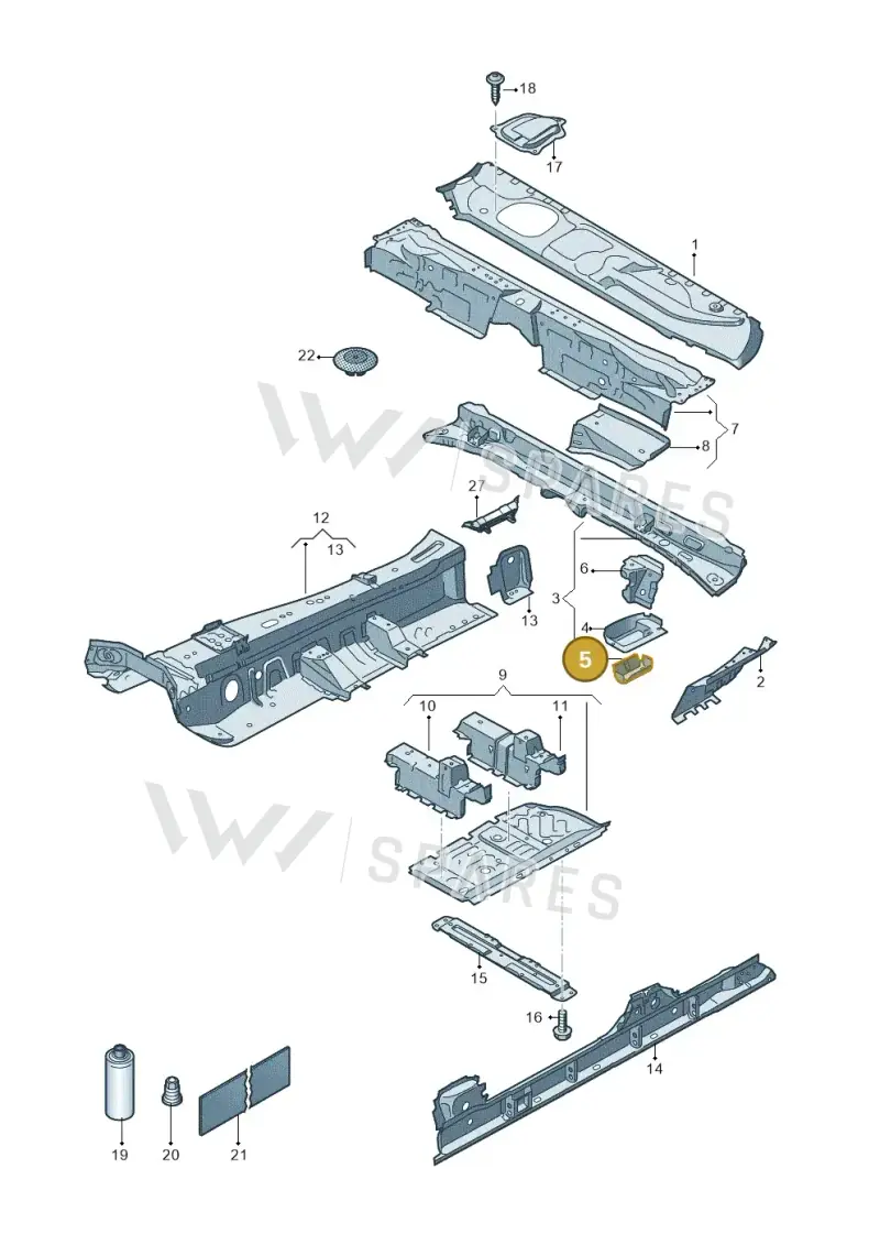4M0802782A — Volkswagen Touareg (2017-2023) diagram 439803100, position 5
