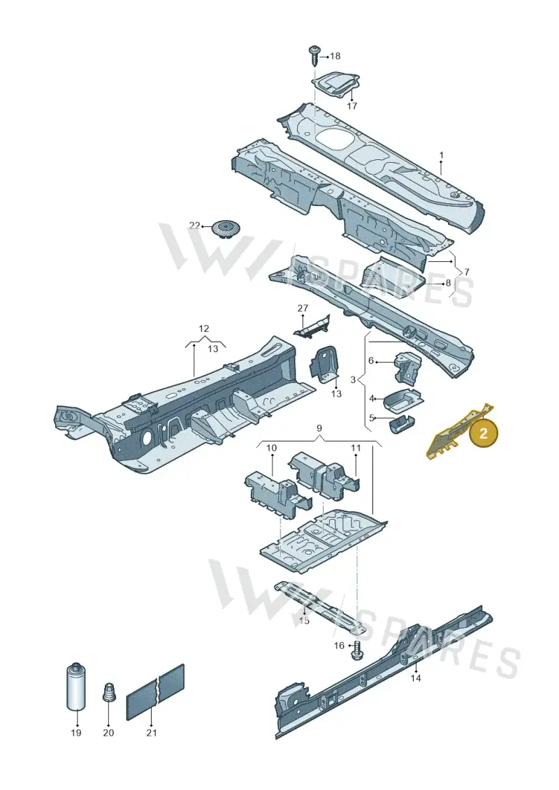 4M0803135E — Volkswagen Touareg (2017-2023) diagram 439803100, position 2
