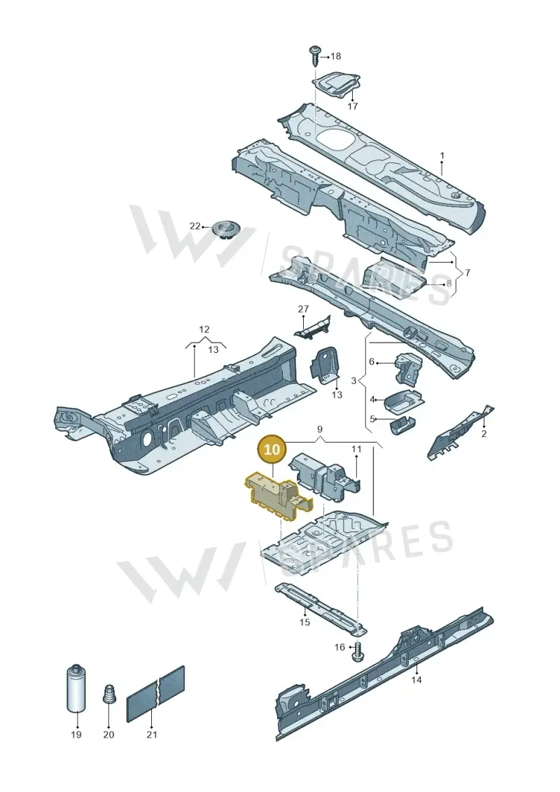 4M0803173E — Volkswagen Touareg (2017-2023) diagram 439803100, position 10