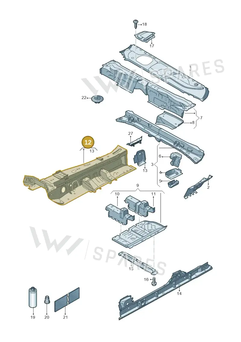 4M0804301E — Volkswagen Touareg (2017-2023) diagram 439803100, position 12