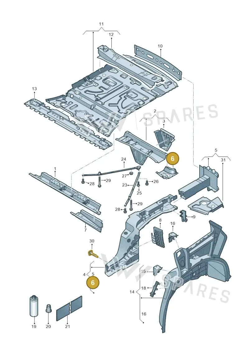 4M0804469C — Volkswagen Touareg (2017-2023) diagram 439803000, position 6
