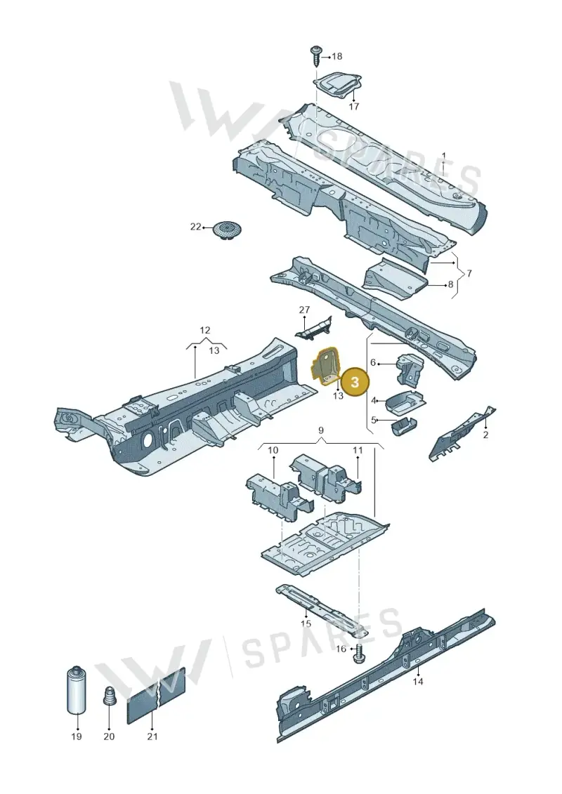 4M0804773D — Volkswagen Touareg (2017-2023) diagram 439803100, position 3