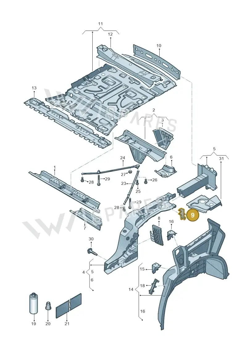 4M0806102A — Volkswagen Touareg (2017-2023) diagram 439803000, position 9