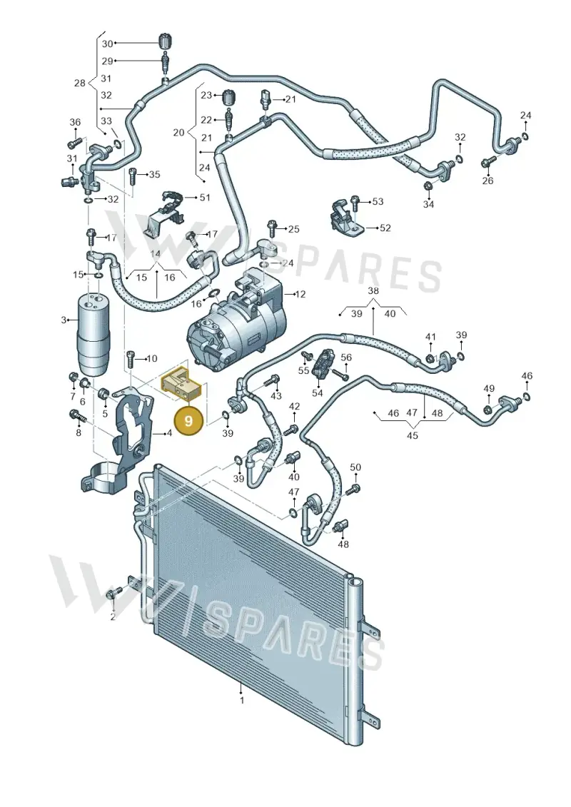 4M0816703B — Volkswagen E-Golf (2014-2021) diagram 774260500, position 9
