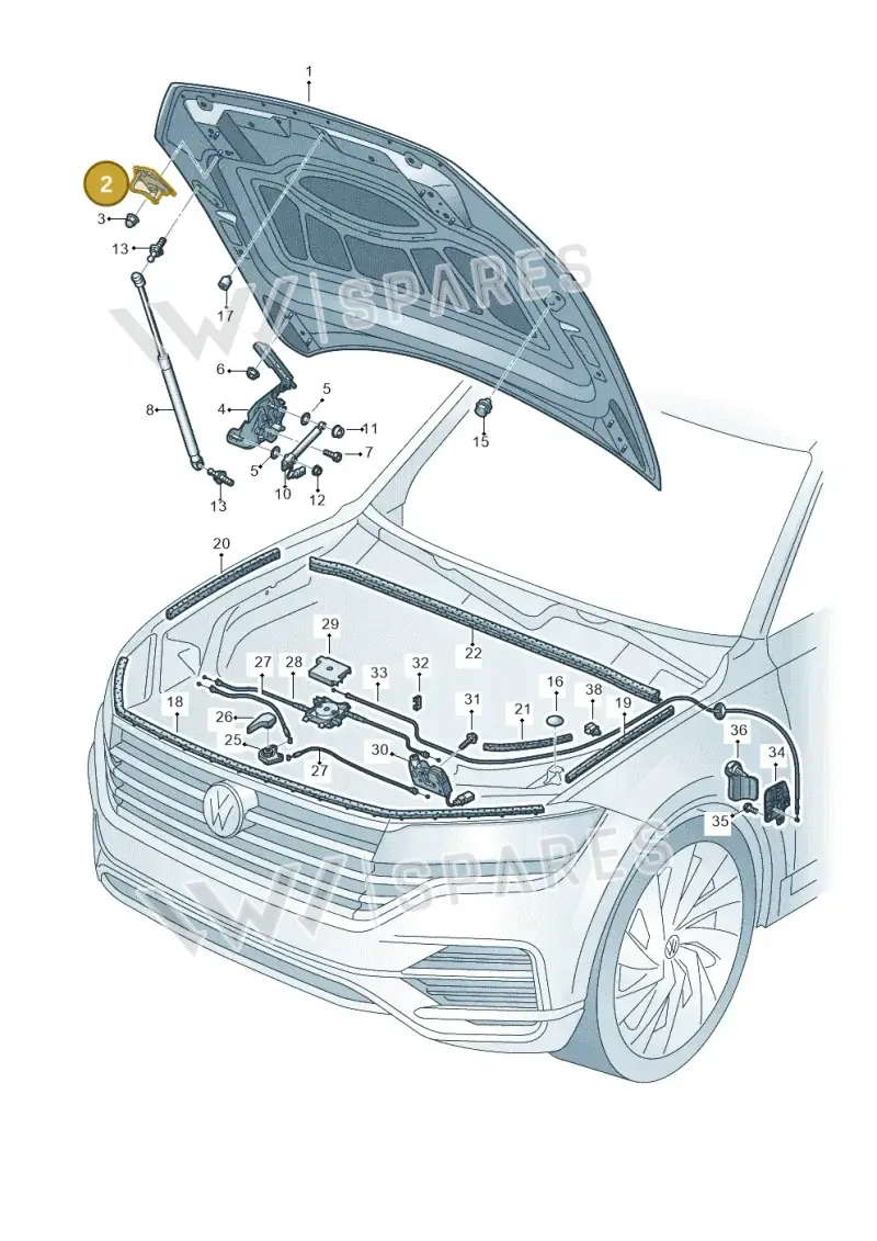 4M0823186D — Volkswagen Touareg (2017-2023) diagram 439823000, position 2