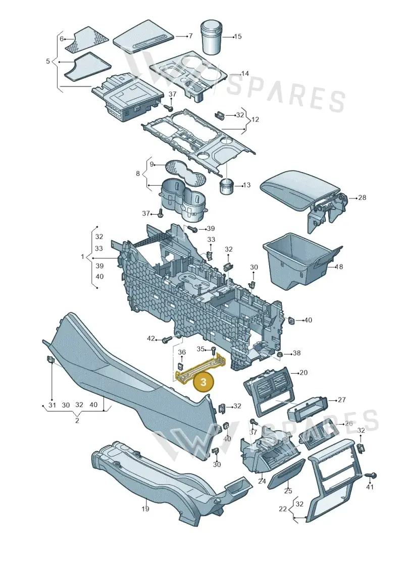 4M0863345 — Volkswagen Touareg (2017-2023) diagram 439863050, position 3