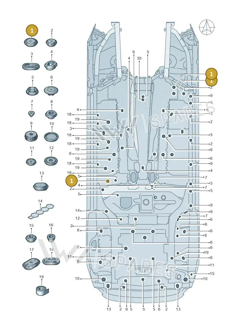 4M0899183 — Volkswagen Touareg (2017-2023) diagram 439803035, position 1