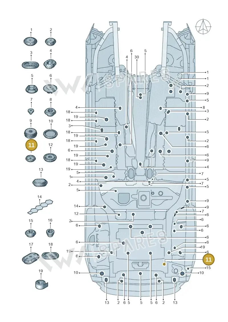 4M0899185 — Volkswagen Touareg (2017-2023) diagram 439803035, position 11
