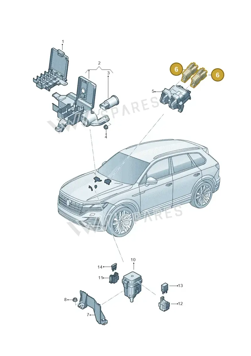 4M0907282D — Volkswagen Touareg (2017-2023) diagram 439937010, position 6