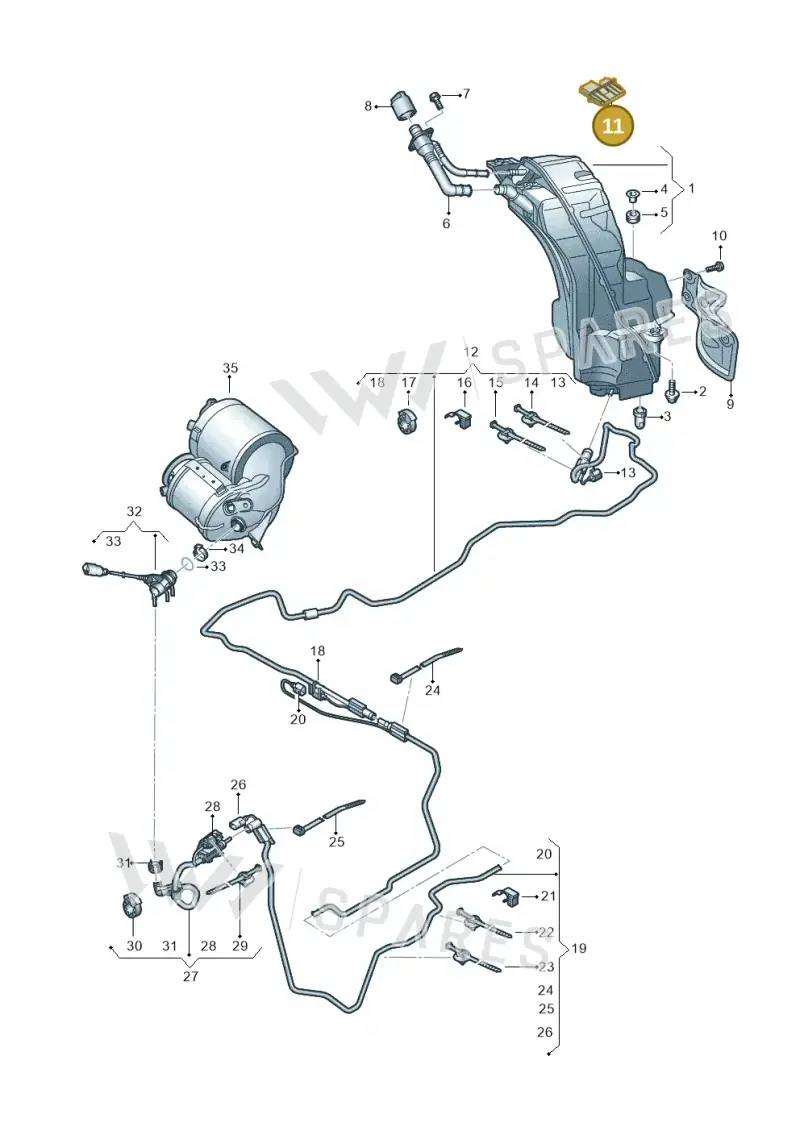 4M0907355E — Volkswagen Touareg (2017-2023) diagram 439253100, position 11