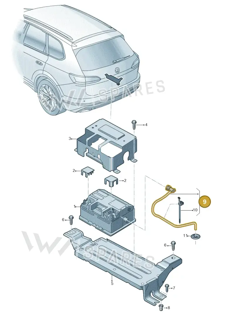 4M0915500H — Volkswagen Touareg (2017-2023) diagram 439915010, position 9