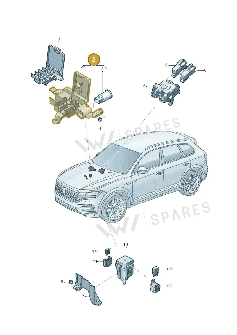 4M0941823A — Volkswagen Touareg (2017-2023) diagram 439937010, position 2