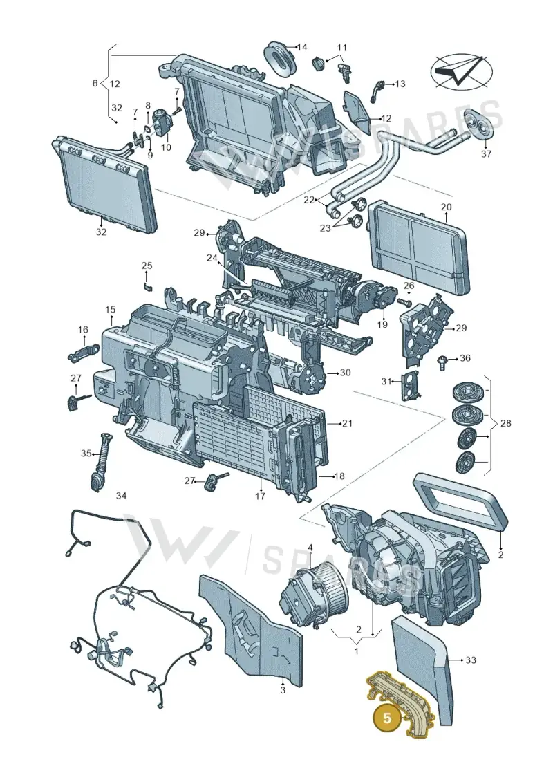 4M2819422 — Volkswagen Touareg (2017-2023) diagram 859820210, position 5