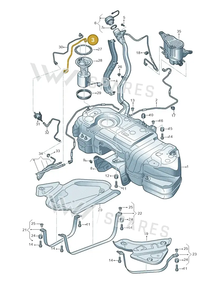 4M4201220E — Volkswagen Touareg (2017-2023) diagram 439201450, position 3