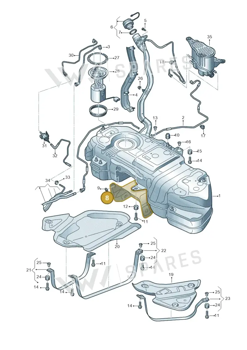 4M4201308A — Volkswagen Touareg (2017-2023) diagram 439201450, position 8