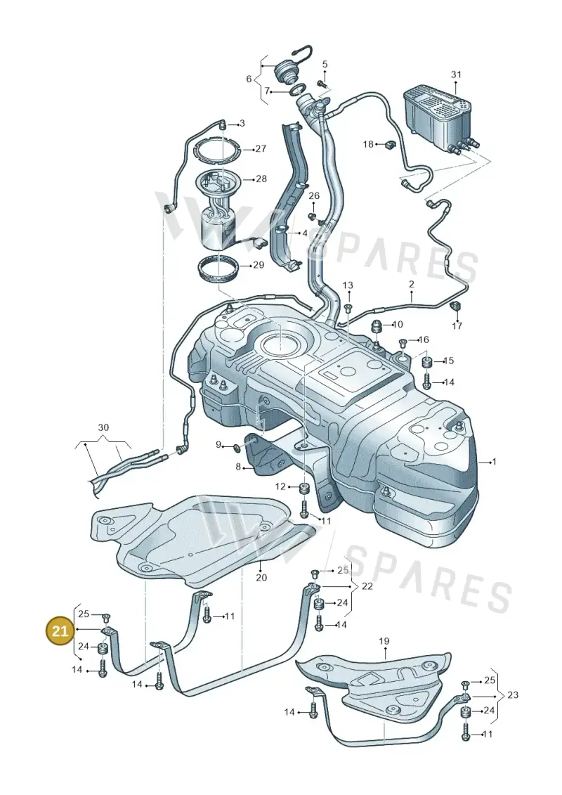 4M4201392A — Volkswagen Touareg (2017-2023) diagram 439201050, position 21